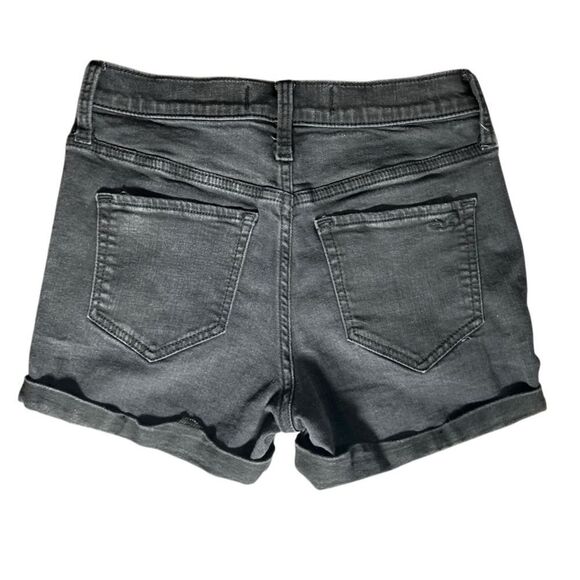 Hollister high rise Distressed Black Denim Shorts size 5/27W - Picture 4 of 11